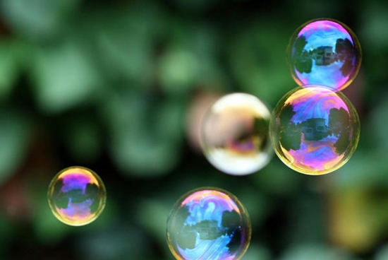 blowing bubbles