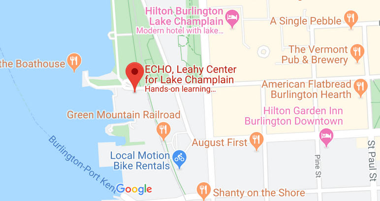 ECHO Leahy Center for Lake Champlain Map